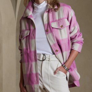 NWT Banana Republic Purple Plaid Shacket L